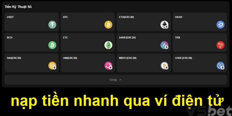 nạp tiền nhanh qua ví điện tử